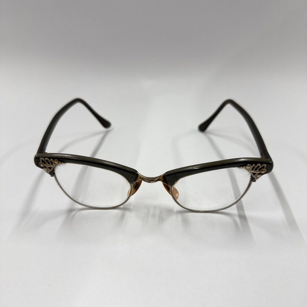 **FRAME ONLY** Vintage Art-Craft U.S.A. Cateye Browline Eyeglasses Alum‎